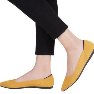 Rare Like New Rothy’s The Point Flat Marigold Yellow Retired Color Size 7.5